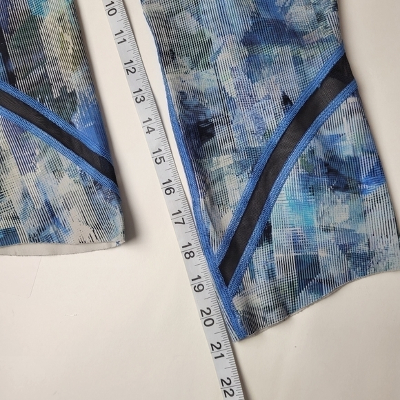 LULULEMON On Pace Crop Mesh Mid Rise Nulux Blue 8 - Picture 10 of 11
